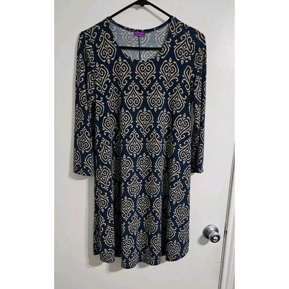 Mountain Mamas Women's Dress‎ Size Large Green Brown Pockets Paisley Print Flowy